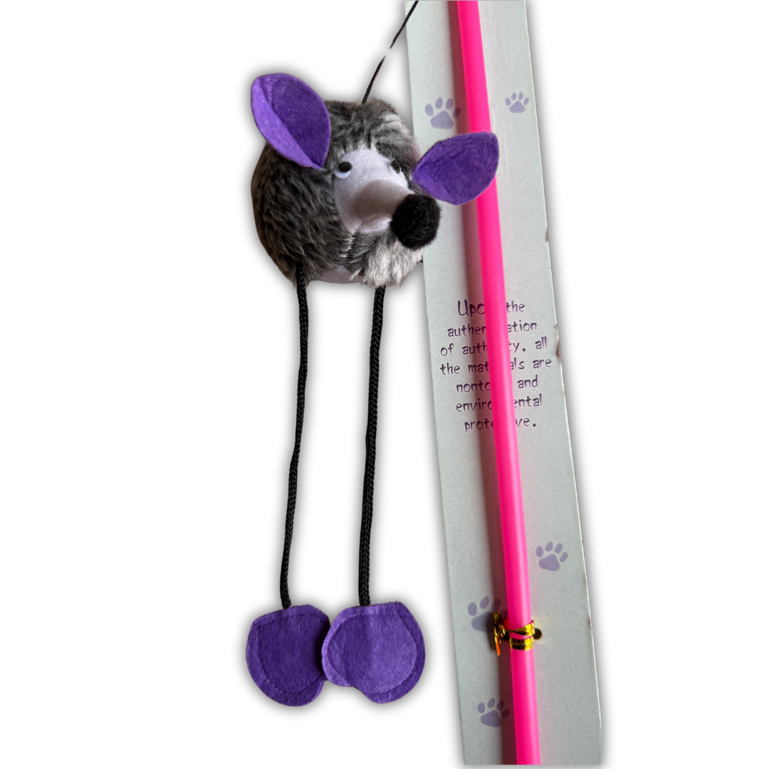 Varita para gatos con ratón