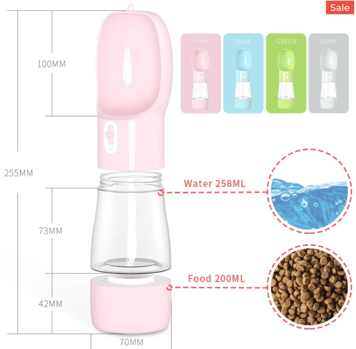 Termo dispensador de agua + porta snacks